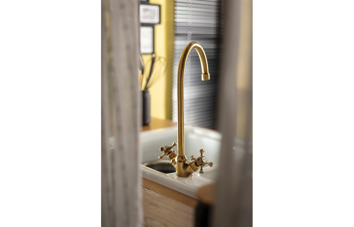 Abode Burford Monobloc Mixer Tap - Antique Brass