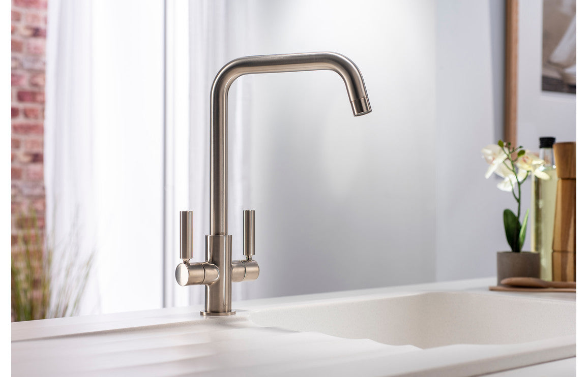 Abode Globe Quad Monobloc Mixer Tap - Brushed Brass