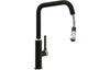 Abode Hex Single Lever Mixer Tap w/Pull Out - Brushed Nickel/Black