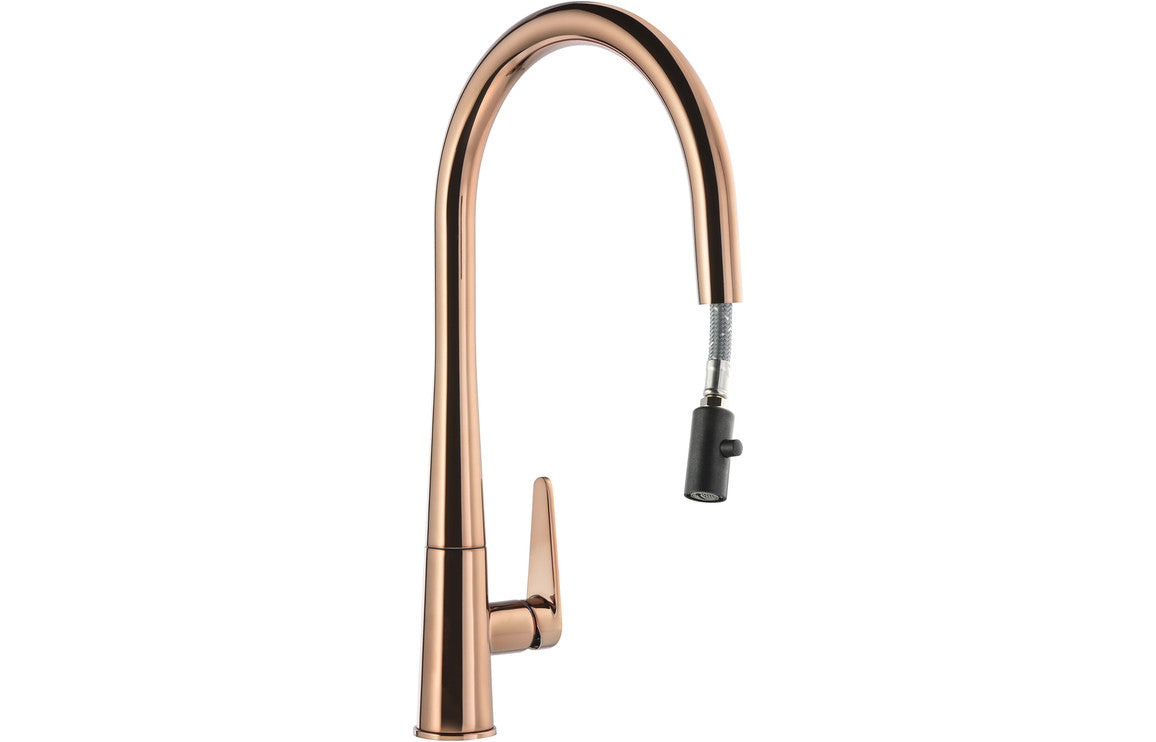 Abode Coniq R Single Lever Mixer Tap w/Pull Out - Polished Copper