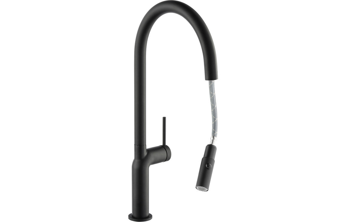 Abode Tubist Single Lever Mixer Tap w/Pull Out - Matt Black