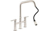 Abode Hex Bridge Dual Lever Mixer Tap w/Pull Out - Brushed Nickel