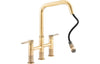 Abode Hex Bridge Dual Lever Mixer Tap w/Pull Out - Antique Brass