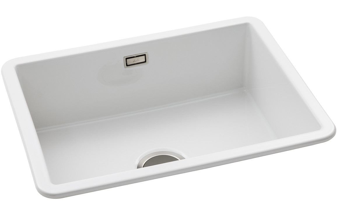 Abode Sandon Large 1B Ceramic Undermount/Inset Sink - White