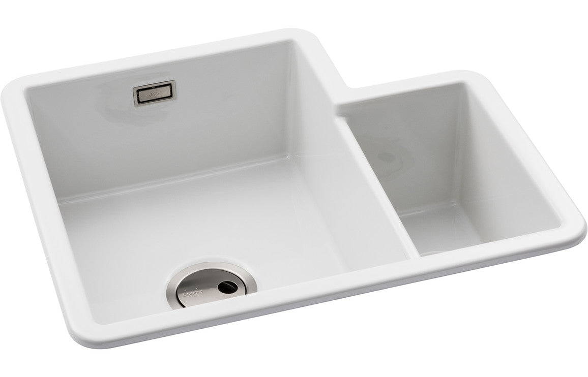 Abode Sandon 1.5B LH Ceramic Undermount/Inset Sink - White