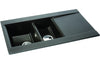 Abode Aspekt 1.5B & Drainer Granite Inset Sink - Black Metallic