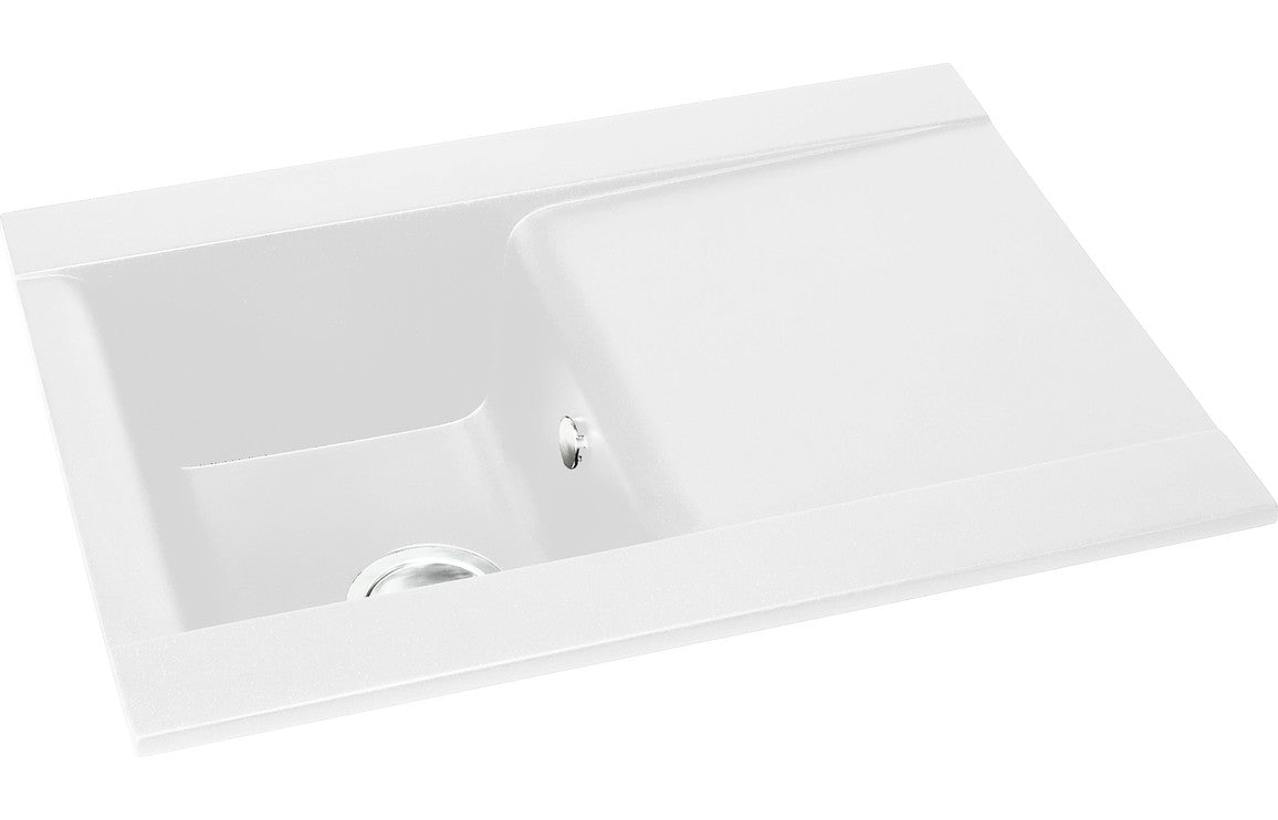 Abode Aspekt 1B & Drainer Granite Inset Sink - White