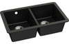 Abode Matrix Sq GR15 2B Granite Undermount Sink - Black Metallic