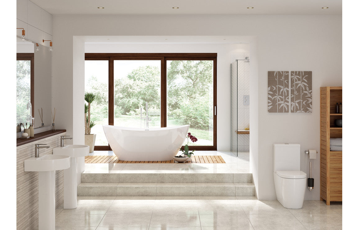 Cadiz Rimless Close Coupled Fully Shrouded Comfort Height WC & Soft Close Seat