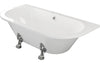 Ferro Freestanding Back To Wall 1700x800x600mm 2TH Bath w/Feet - White