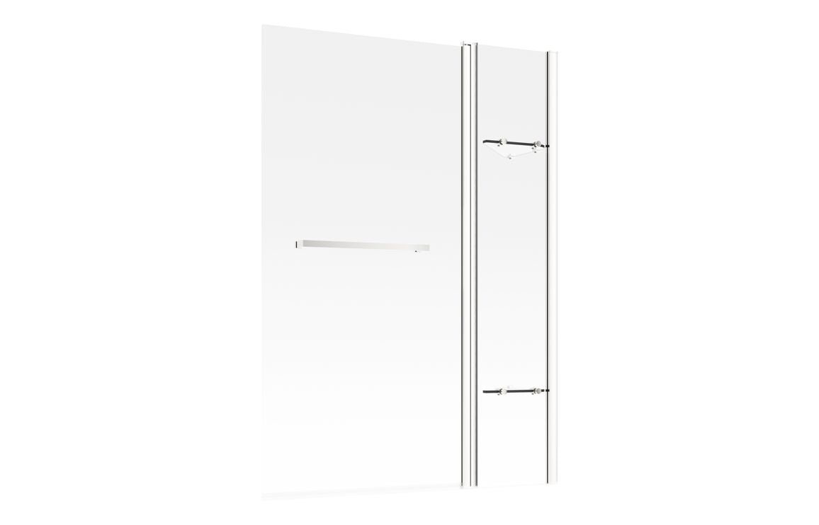 Two Panel Folding Bath Screen - Chrome