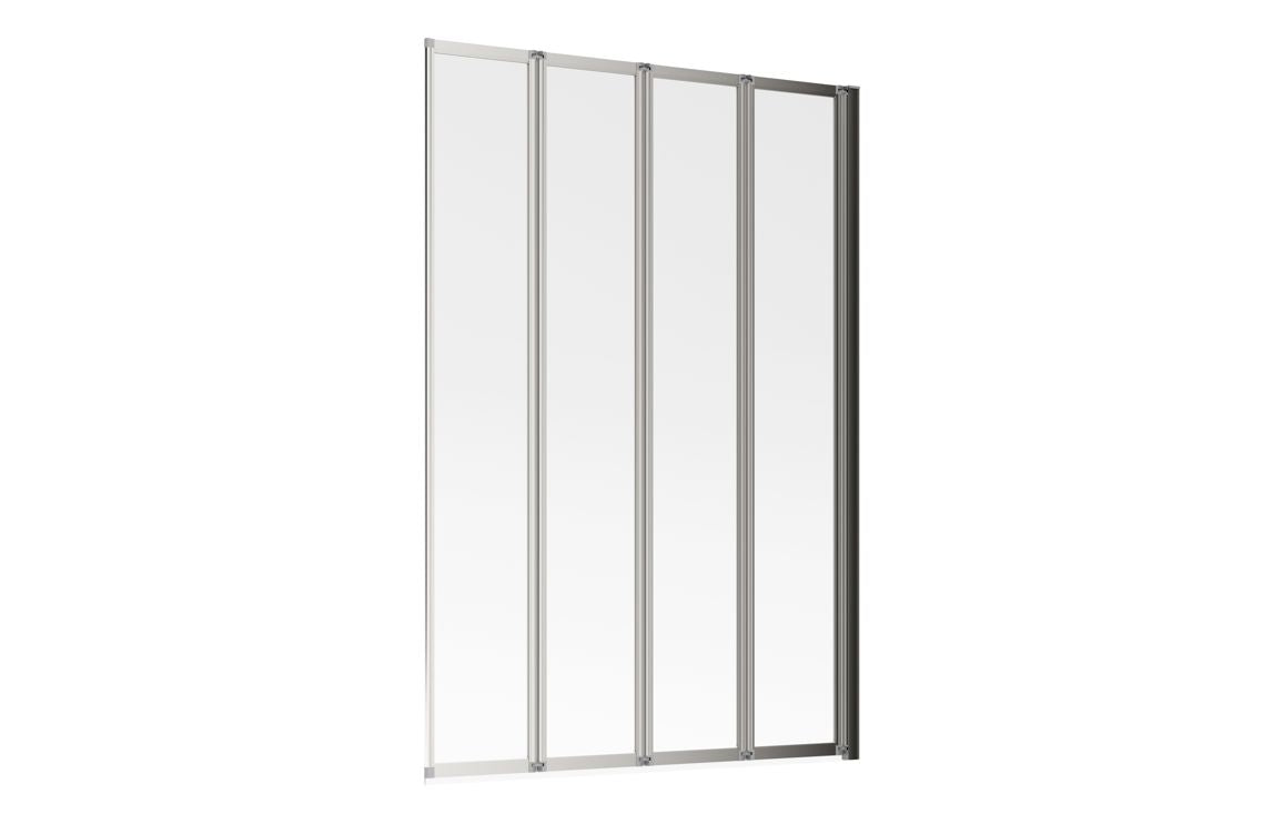 Framed Four Fold Bath Screen - Chrome