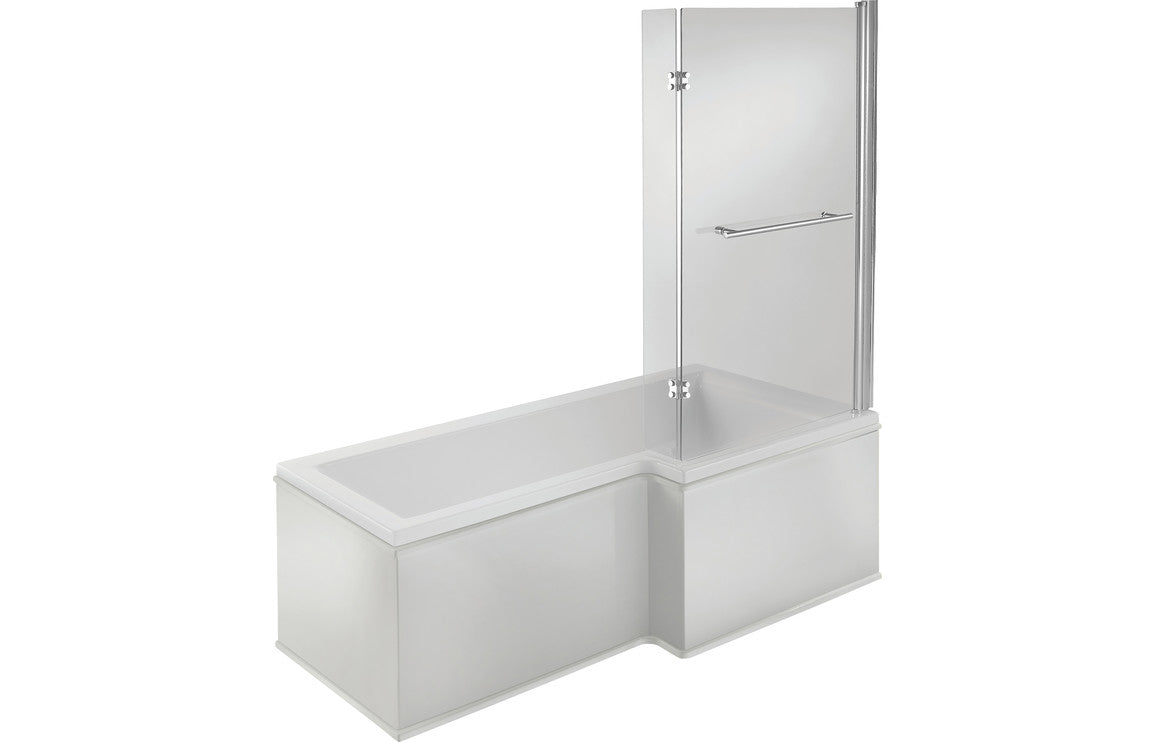 Nava L Shape SUPERCAST 1700x850x560mm 0TH Shower Bath Pack