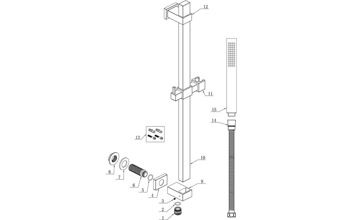 Square Premium Slider Rail Kit w/Elbow