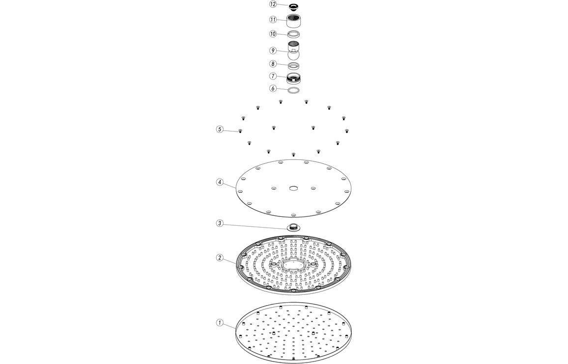 250mm Round Showerhead - Chrome