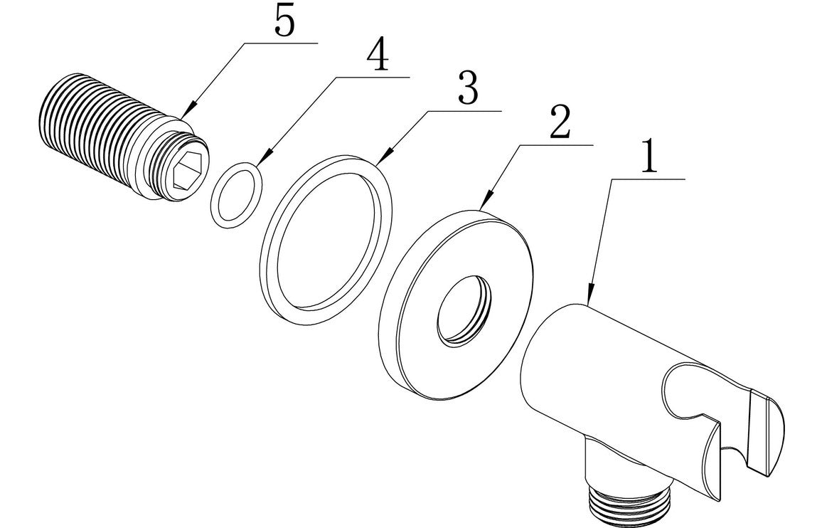 Handset Wall Bracket w/Wall Outlet - Round