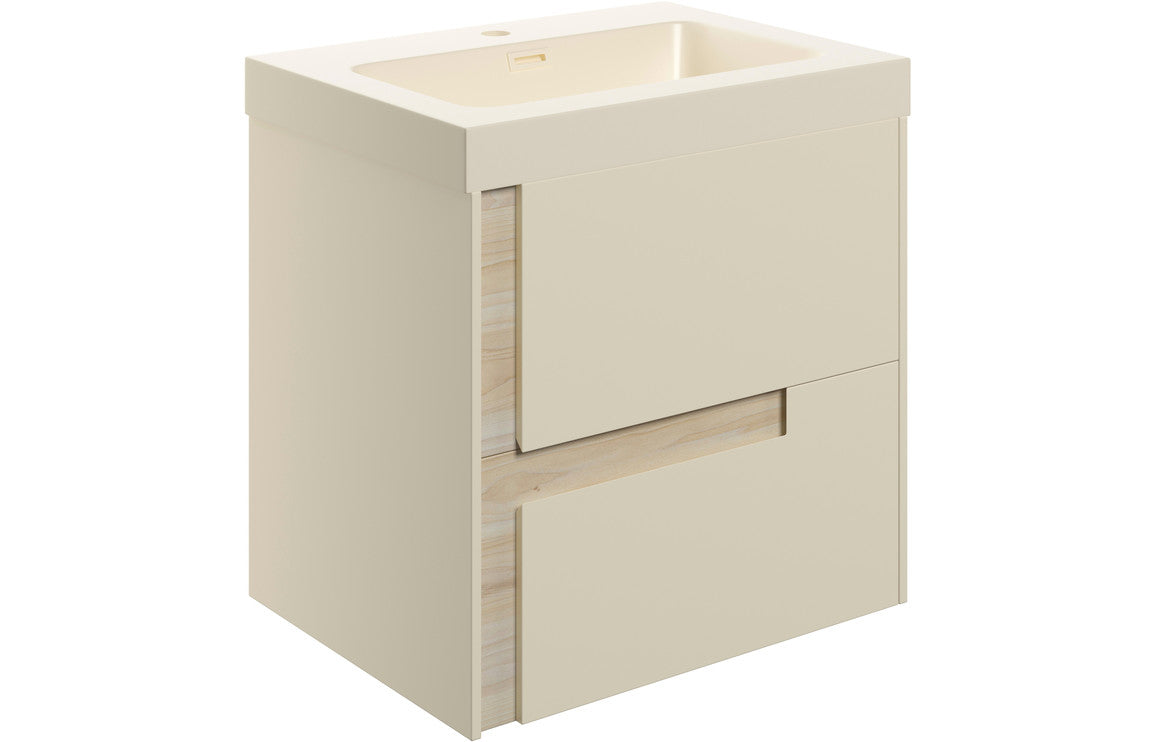 Callosa 605mm Wall Hung 2 Drawer Basin Unit & Co-ordinating Basin