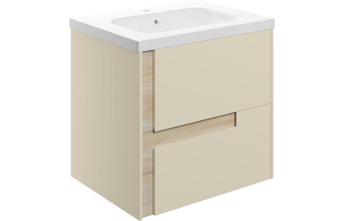 Callosa 615mm Wall Hung 2 Drawer Basin Unit & White Basin