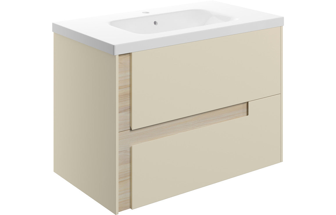 Callosa 815mm Wall Hung 2 Drawer Basin Unit & White Basin