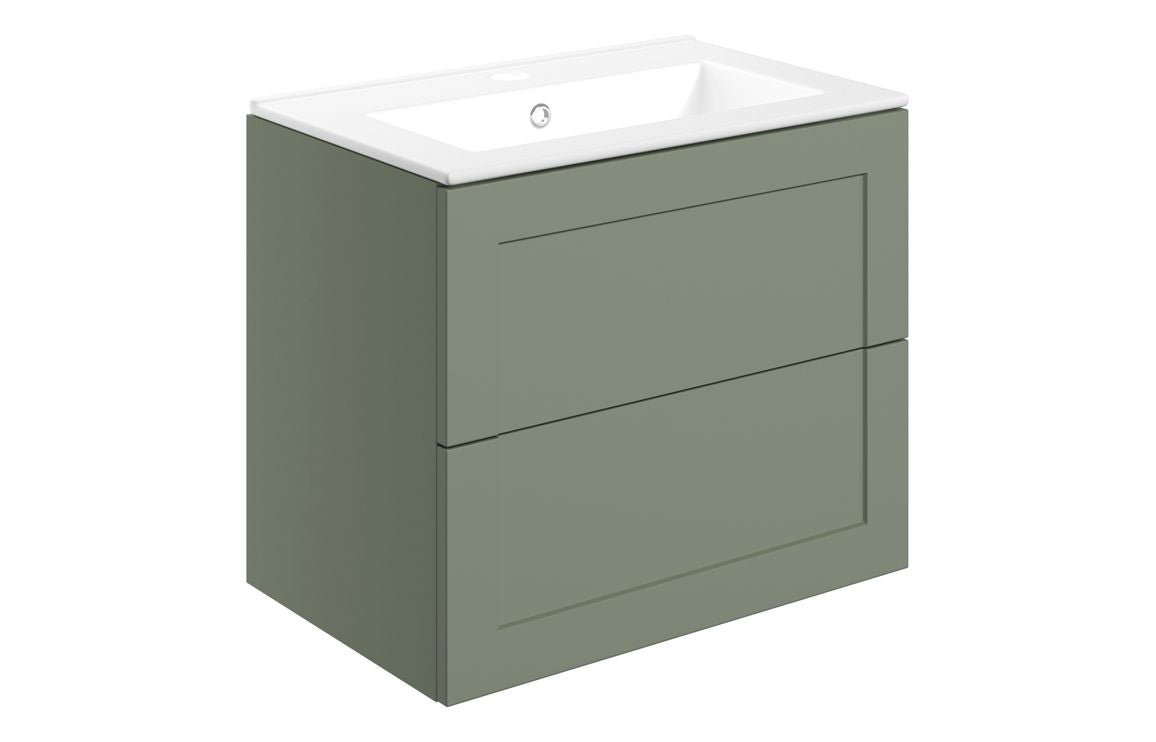 Manises 615mm Wall Hung 2 Drawer Basin Unit & Basin