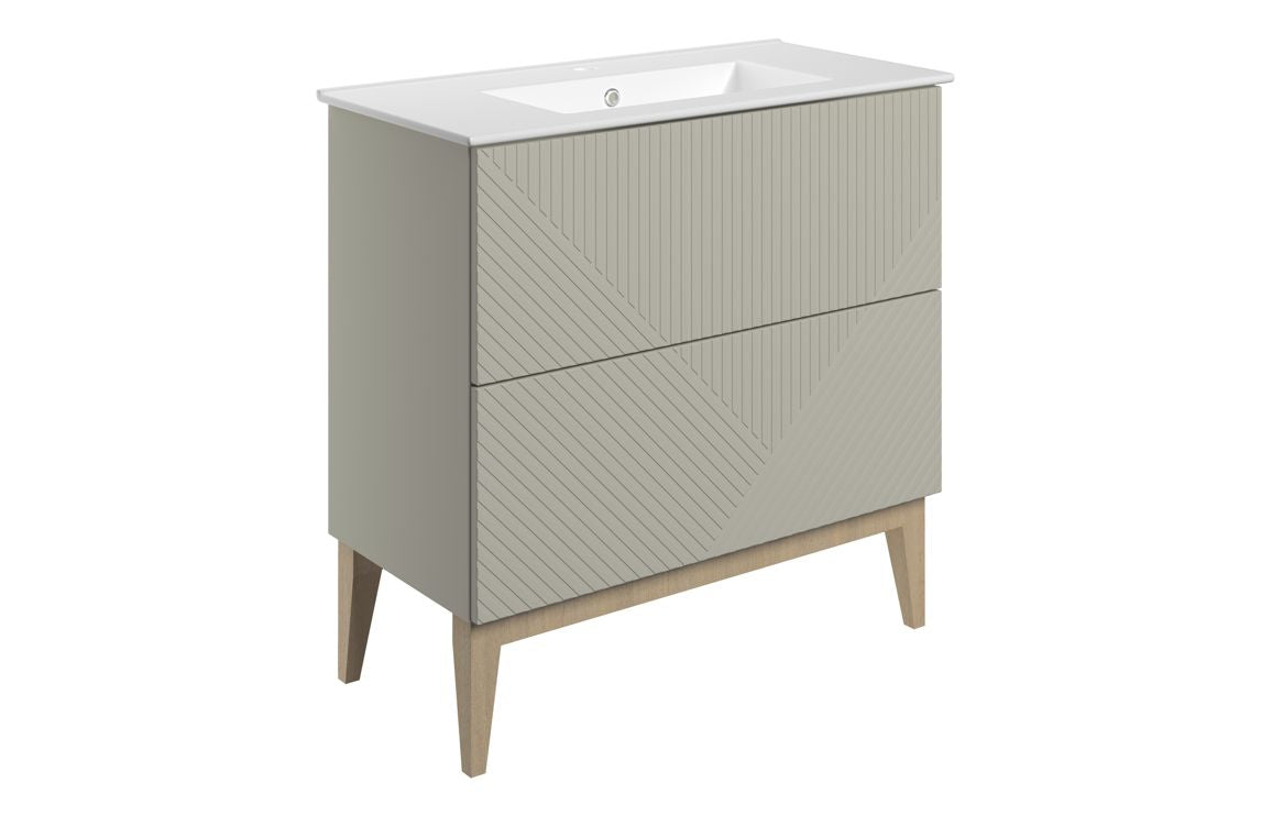 Lanza 815mm Floor Standing 2 Drawer Basin Unit & Basin