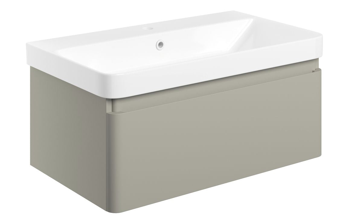 Caspe 805mm Wall Hung 1 Drawer Basin Unit & Basin