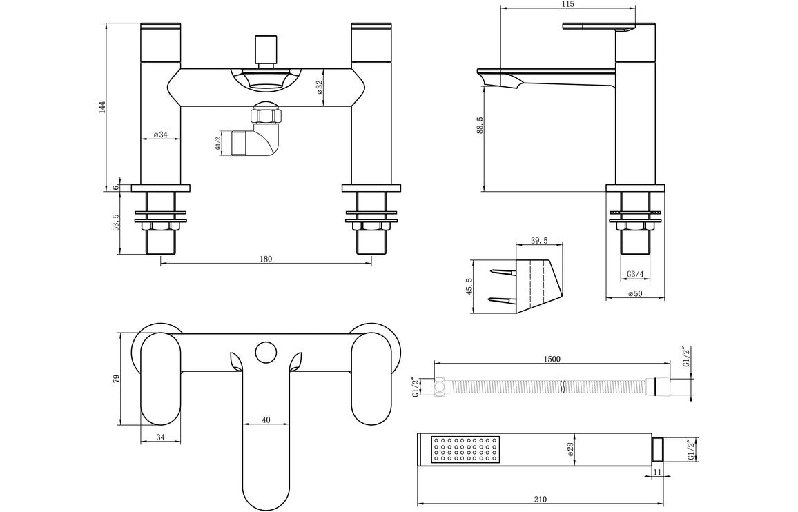 Murcia Bath/Shower Mixer - Chrome