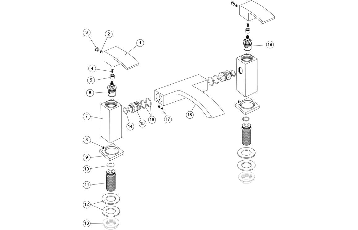 Catral Bath Filler - Chrome