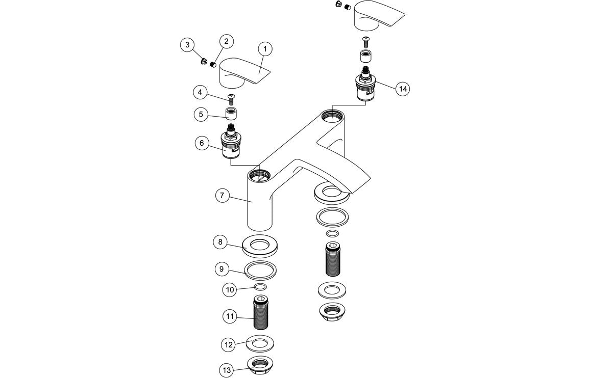 Vess Bath Filler - Chrome