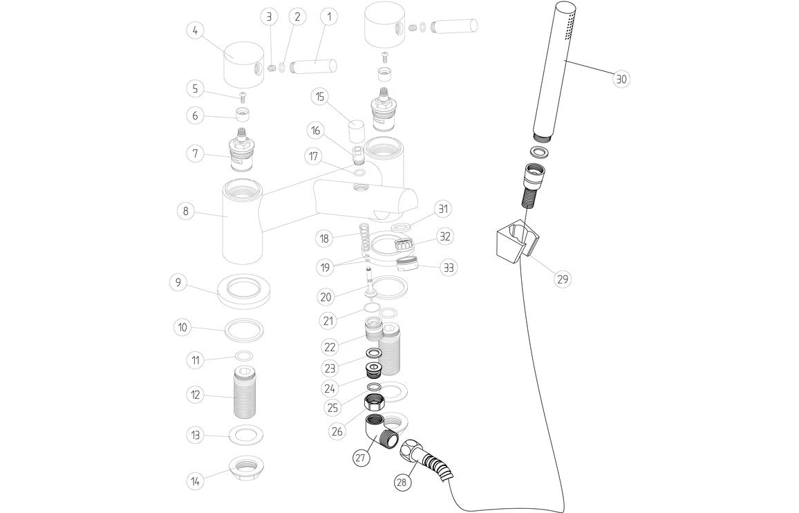 Cangas Bath/Shower Mixer & Bracket - Chrome