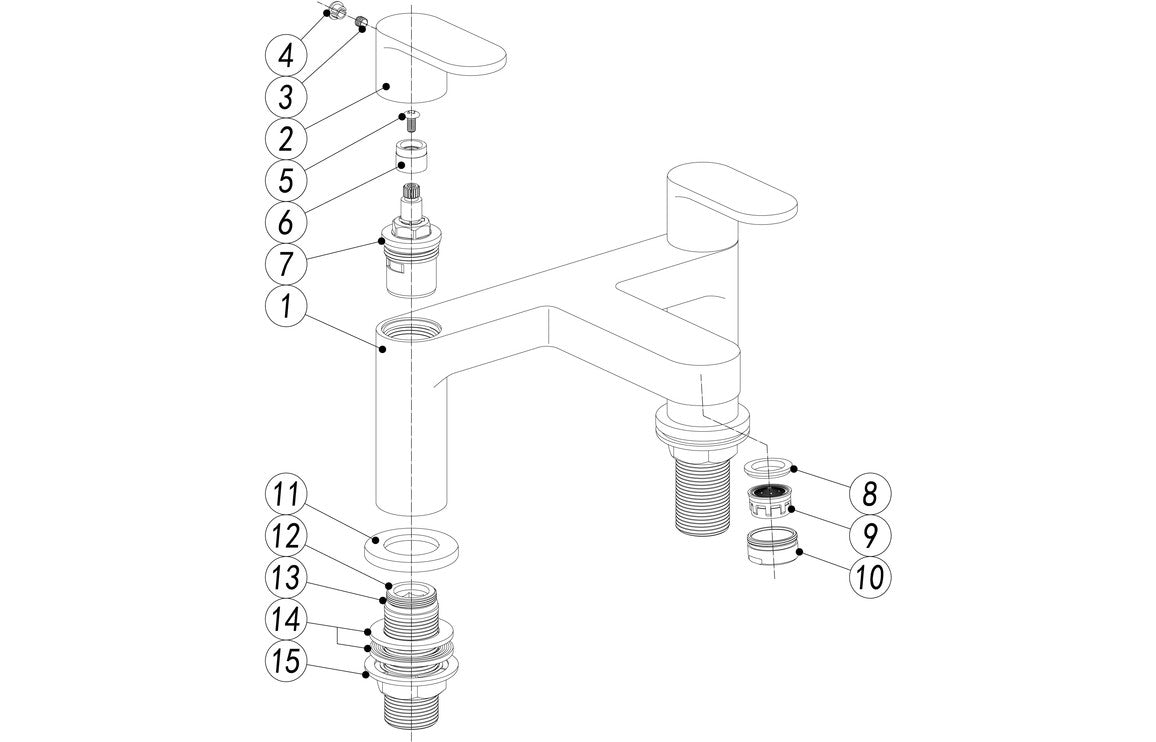 Ubeda Bath Filler - Chrome