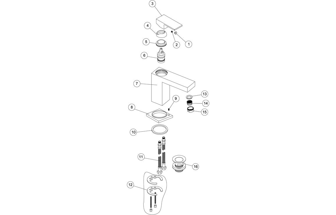 Zaragoza Basin Mixer & Waste - Chrome