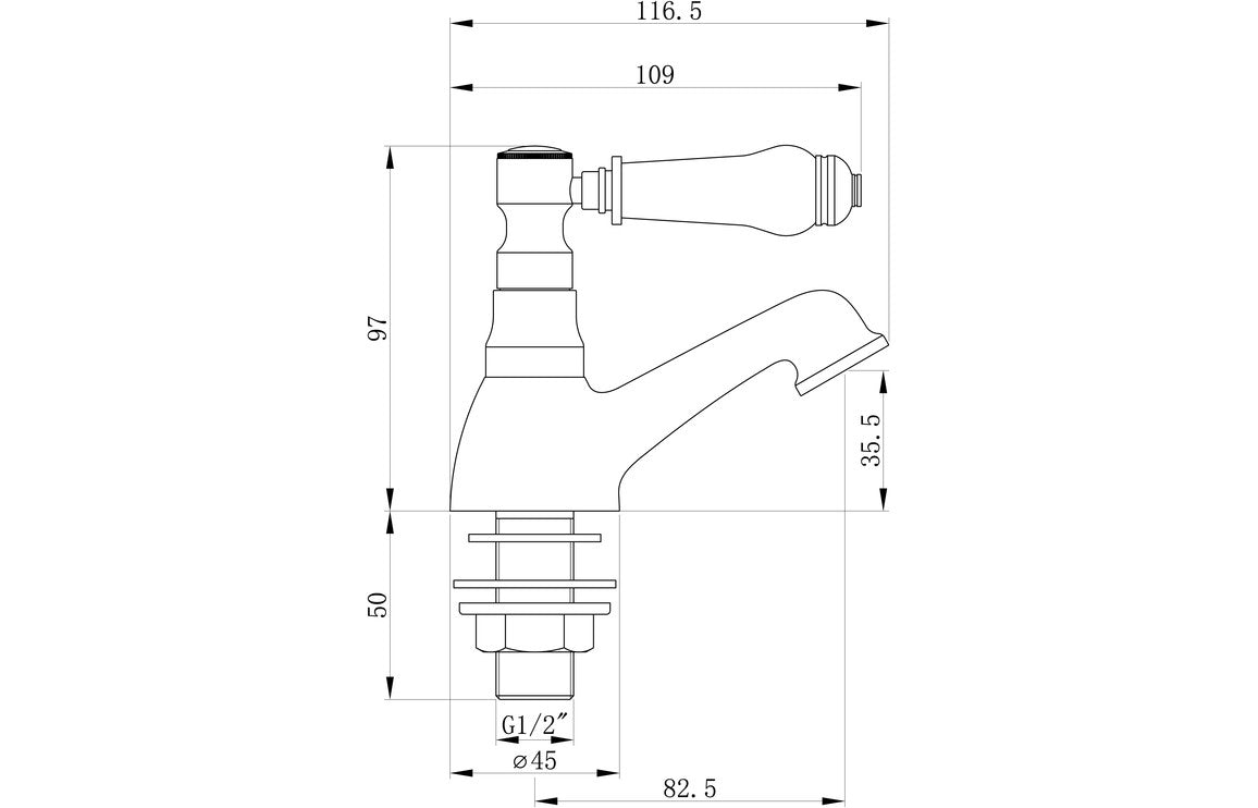 Mijas Basin Pillar Taps - Chrome