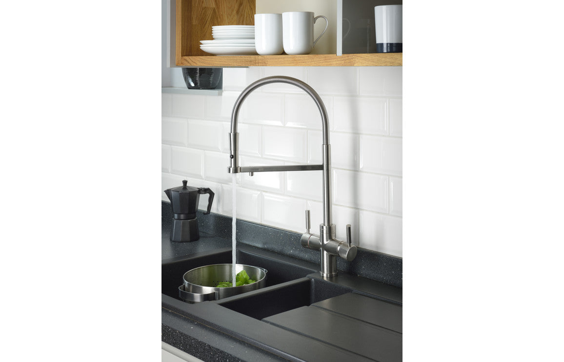 Abode 3 IN 1 Professional Monobloc Tap - Brushed Nickel