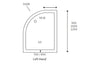 45mm Low Profile 1000x800mm Offset Quadrant Tray & Waste (LH)