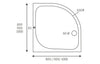 45mm Low Profile 1000mm Quadrant Tray & Waste