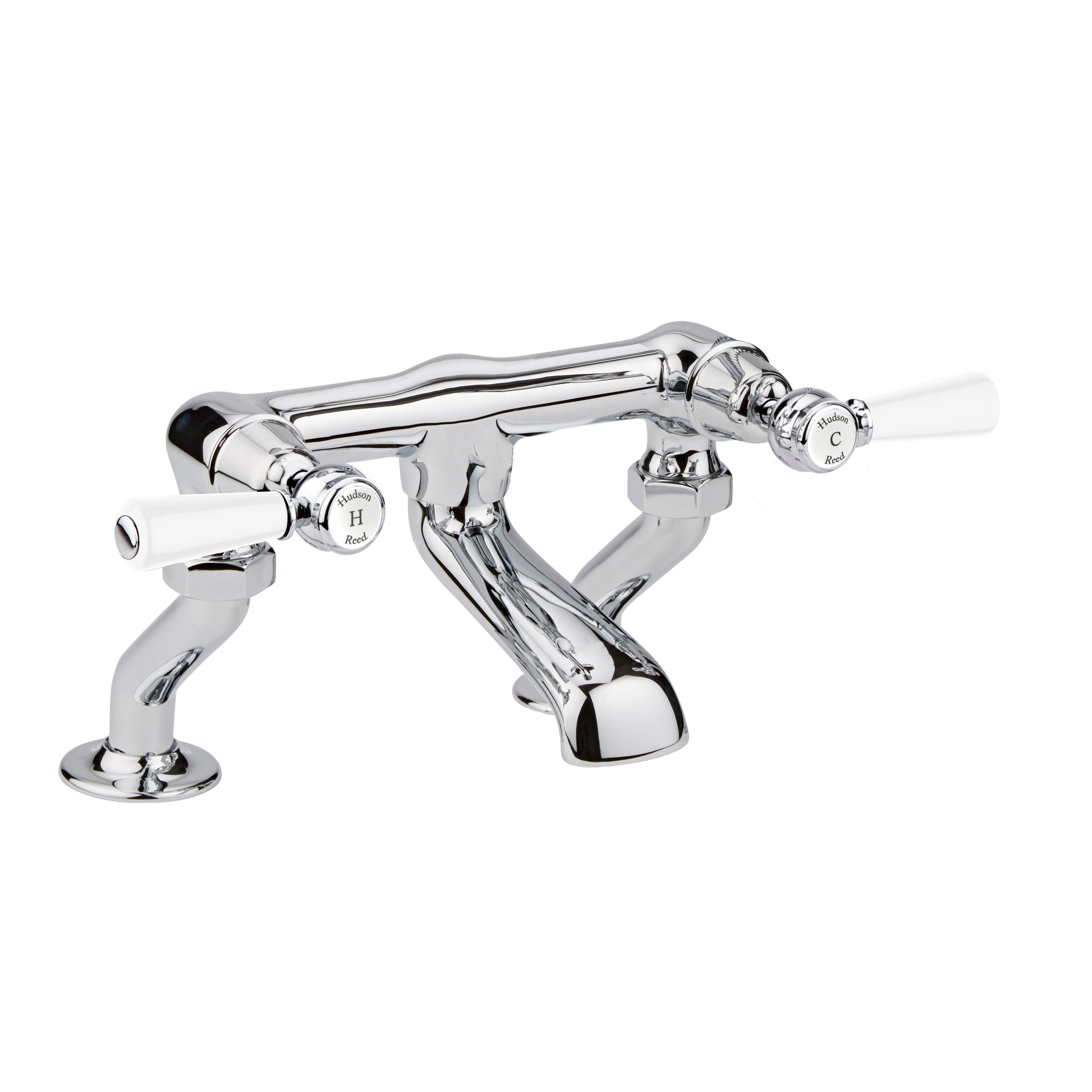 Hudson Reed White Topaz With Lever Deck Mounted Bath Filler