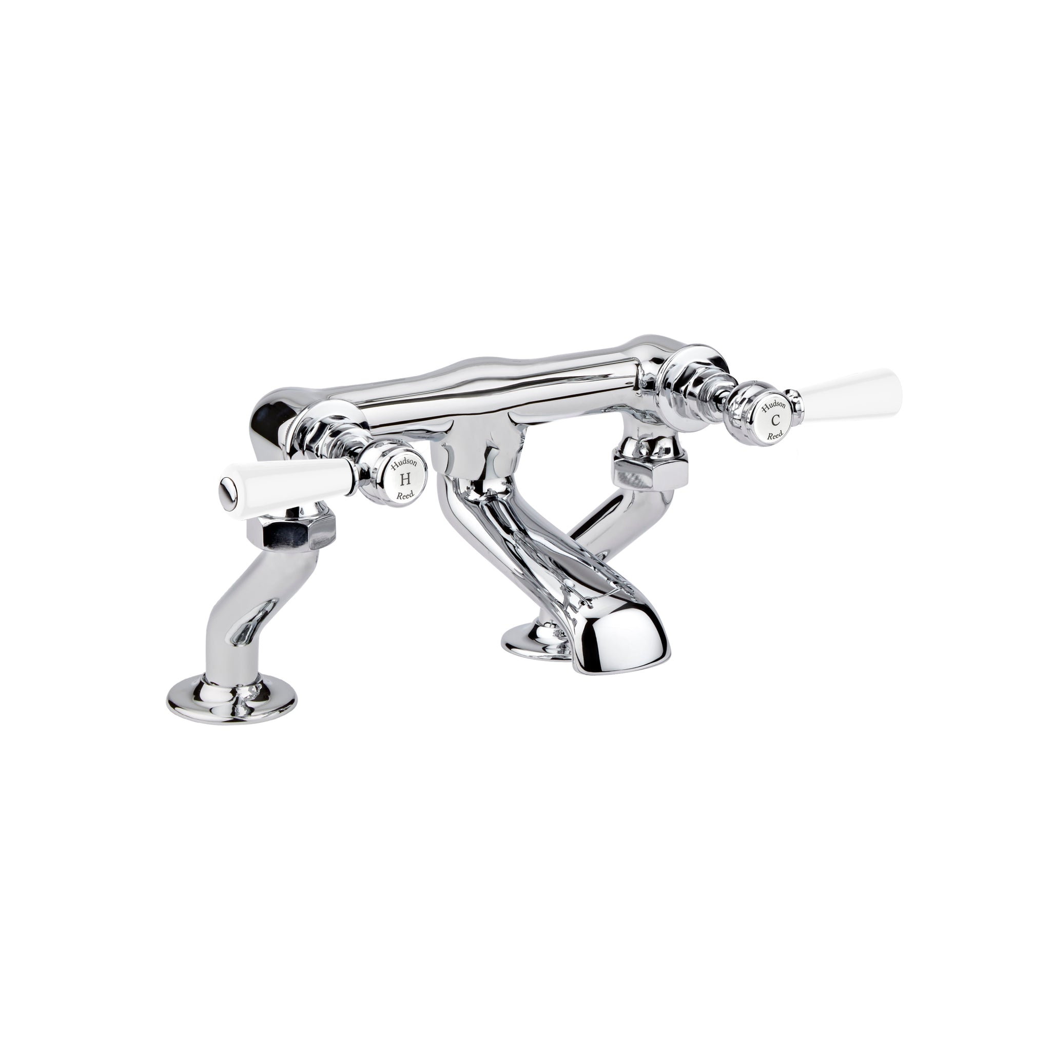 Hudson Reed White Topaz With Lever Deck Mounted Bath Filler
